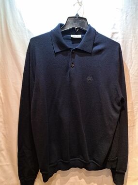 Bally Men's Navy Long-Sleeve Polo Shirt